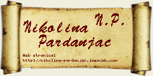 Nikolina Pardanjac vizit kartica